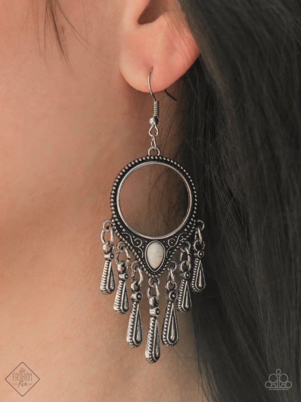 Paparazzi Jewelry Accessories - Ranger Rhythm - White  Earrings - Vintage